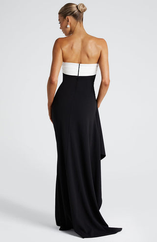 Zafira Maxi Dress - Black/White - glavon
