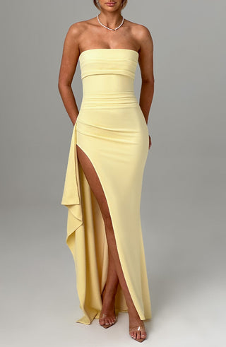 Zafira Maxi Dress - Lemon - glavon