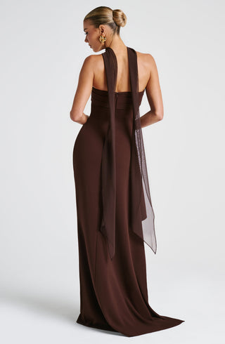 Zafira Maxi Dress - Plum Brown - glavon