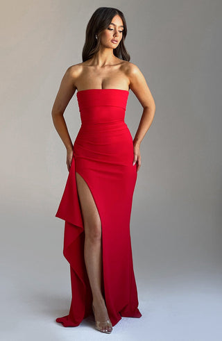 Zafira Maxi Dress - Red - glavon