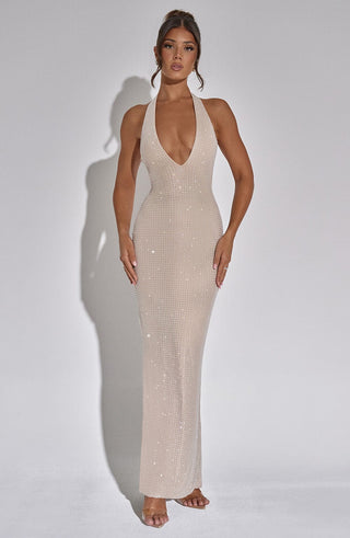 Zayde Maxi Dress - Nude - glavon