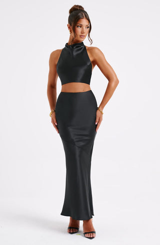 Zaylee Maxi Skirt - Black - glavon