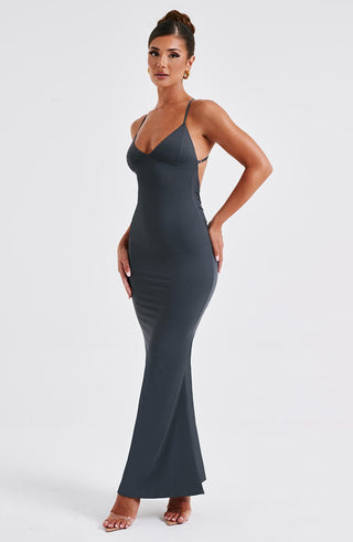 Zelda Maxi Dress - Charcoal - glavon