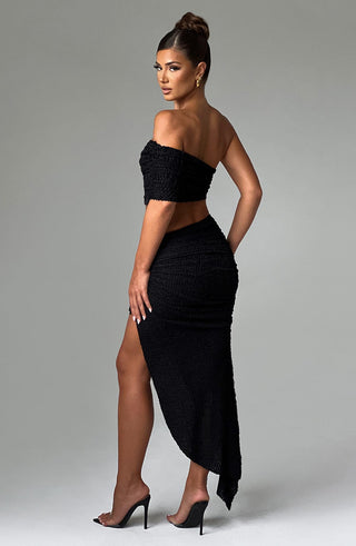 Zina Midi Skirt - Black - glavon