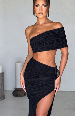 Zina Midi Skirt - Black - glavon