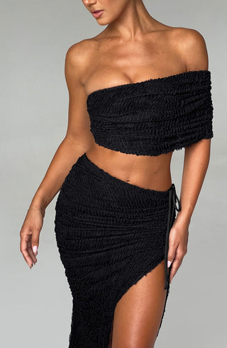 Zina Midi Skirt - Black - glavon