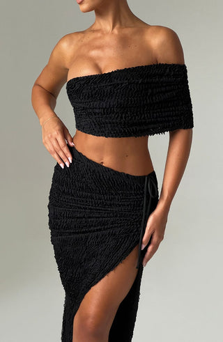 Zina Midi Skirt - Black - glavon