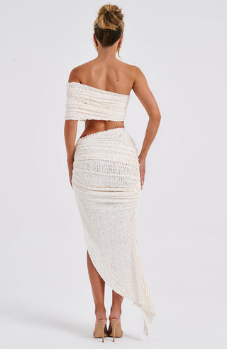 Zina Midi Skirt - Ivory - glavon