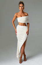 Zina Midi Skirt - Ivory - Napalia